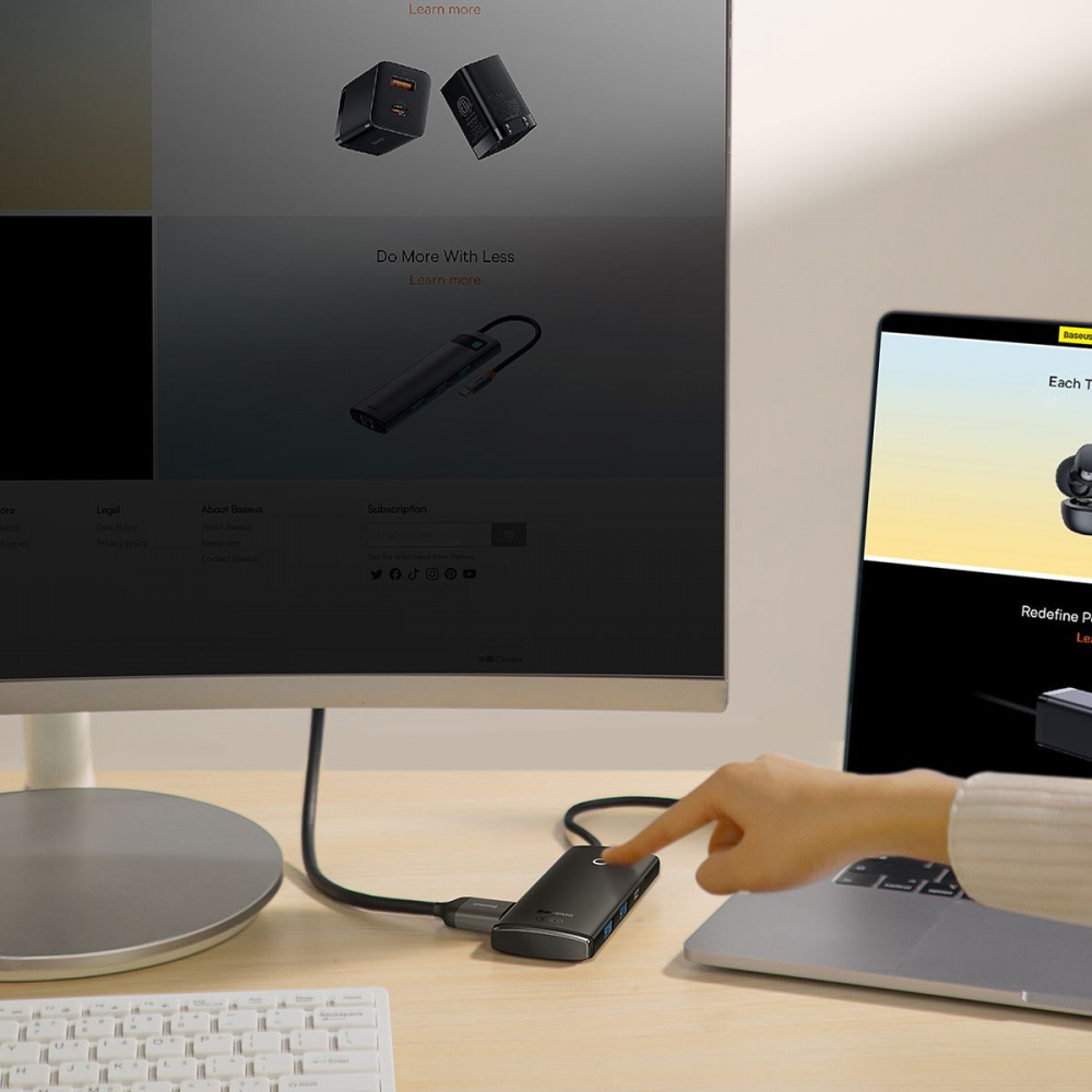 USB-Хаб Baseus Lite Series 6-in-1 (Type-C to HDMI + 2xUSB 3.0 + PD + SD/TF) — Придбати в Україні - фото 1