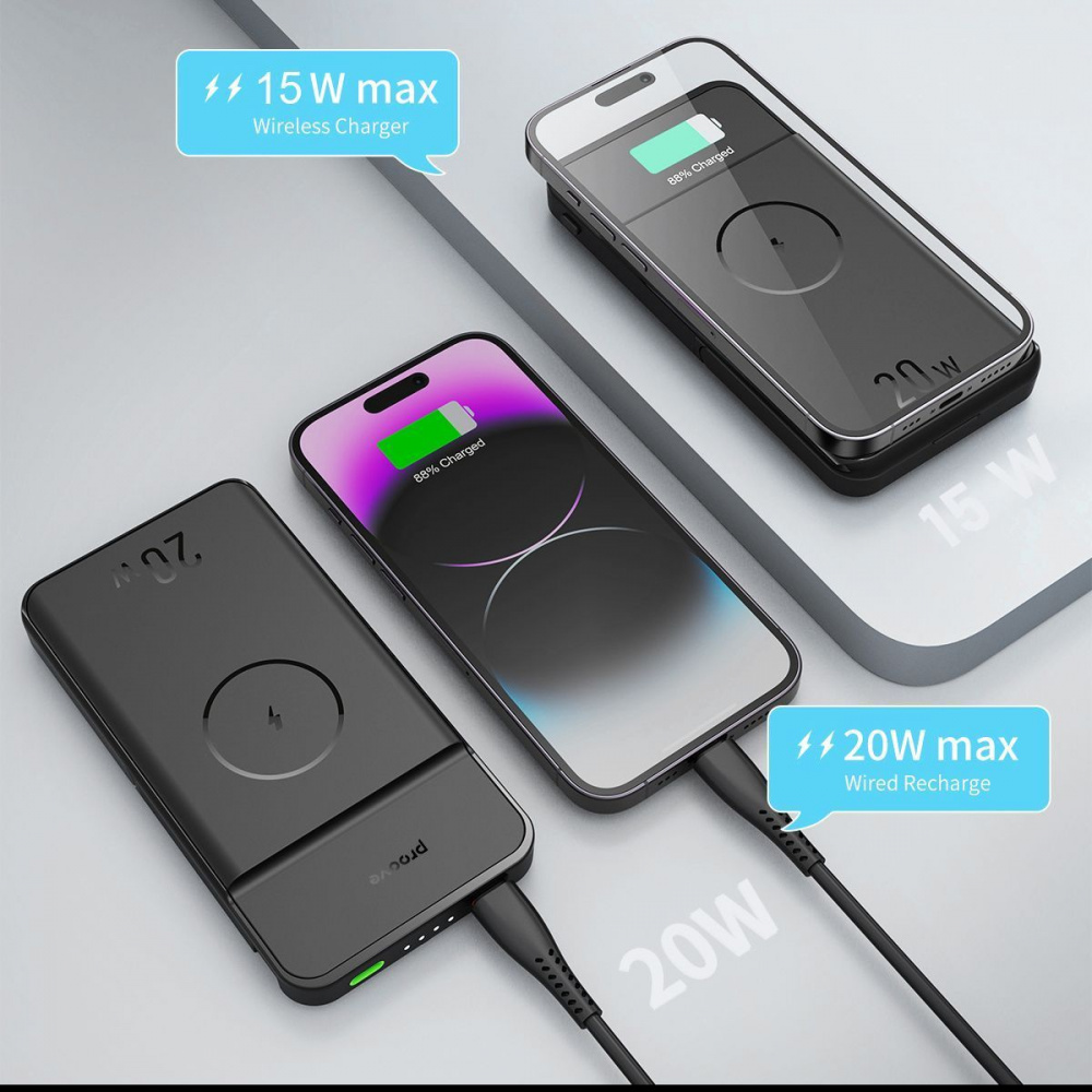 Портативна Батарея/Бездротовий ЗП Proove Power Stand 2 in 1 20W 10000mAh — Придбати в Україні - фото 5