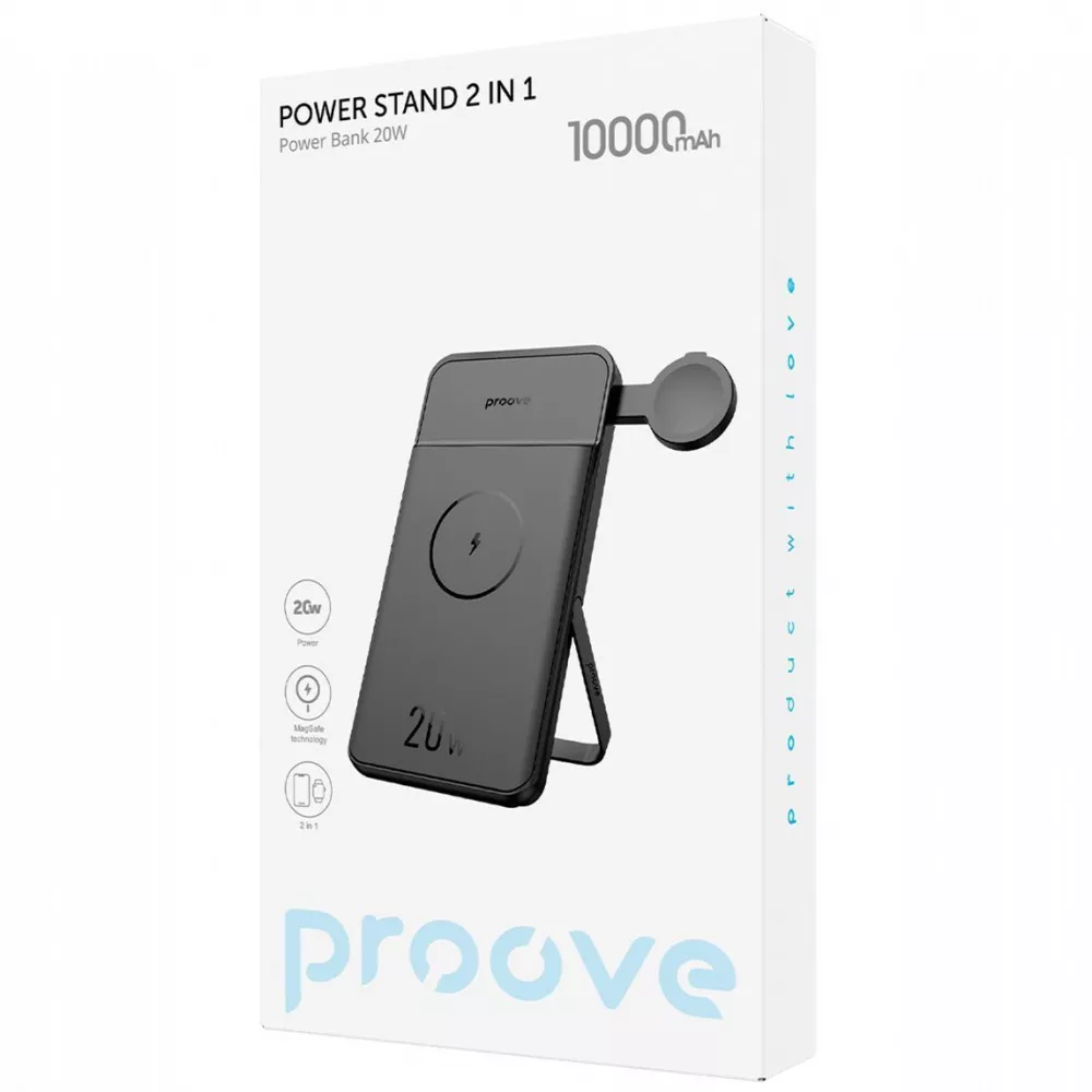 Портативна Батарея/Бездротовий ЗП Proove Power Stand 2 in 1 20W 10000mAh — Придбати в Україні - фото 1