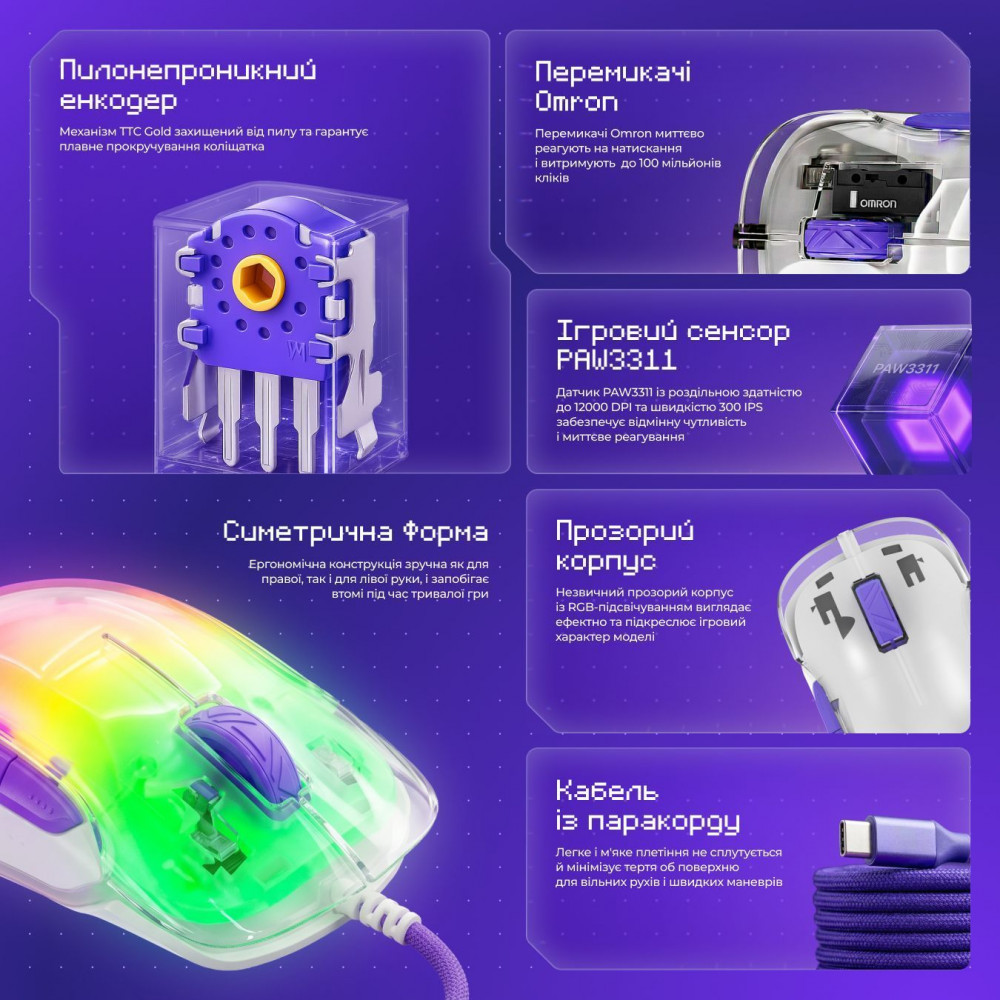 Дротова ігрова миша Proove Gaming Blaze — Придбати в Україні - фото 3