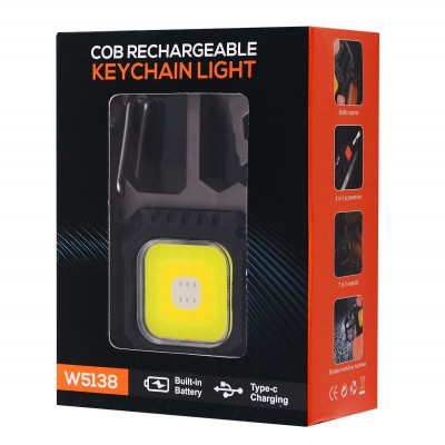 Акумуляторний LED ліхтарик W5138 з Type-C (7 режимів, карабін, викрутки) — Придбати в Україні