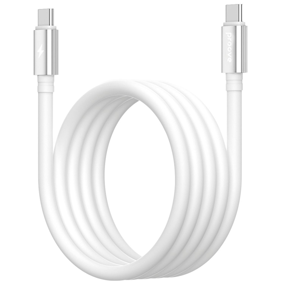 Кабель Proove Magneto Type-C to Type-C 60W (1m) white на малюнкі №1