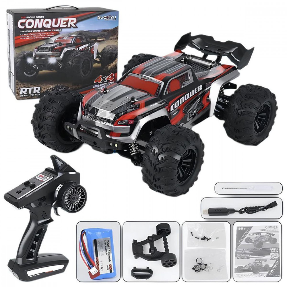 Машинка для дрифта на радиоуправлении 4x4 Off Road red (68018) Красный на картинке №4