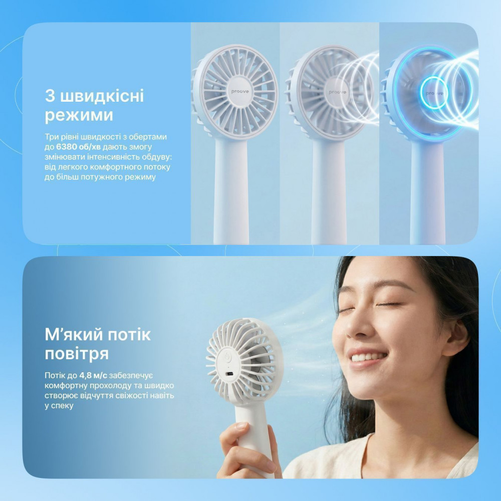 Портативный вентилятор Proove Carlson Lite white (PFCL03002002) Белый на картинке №4