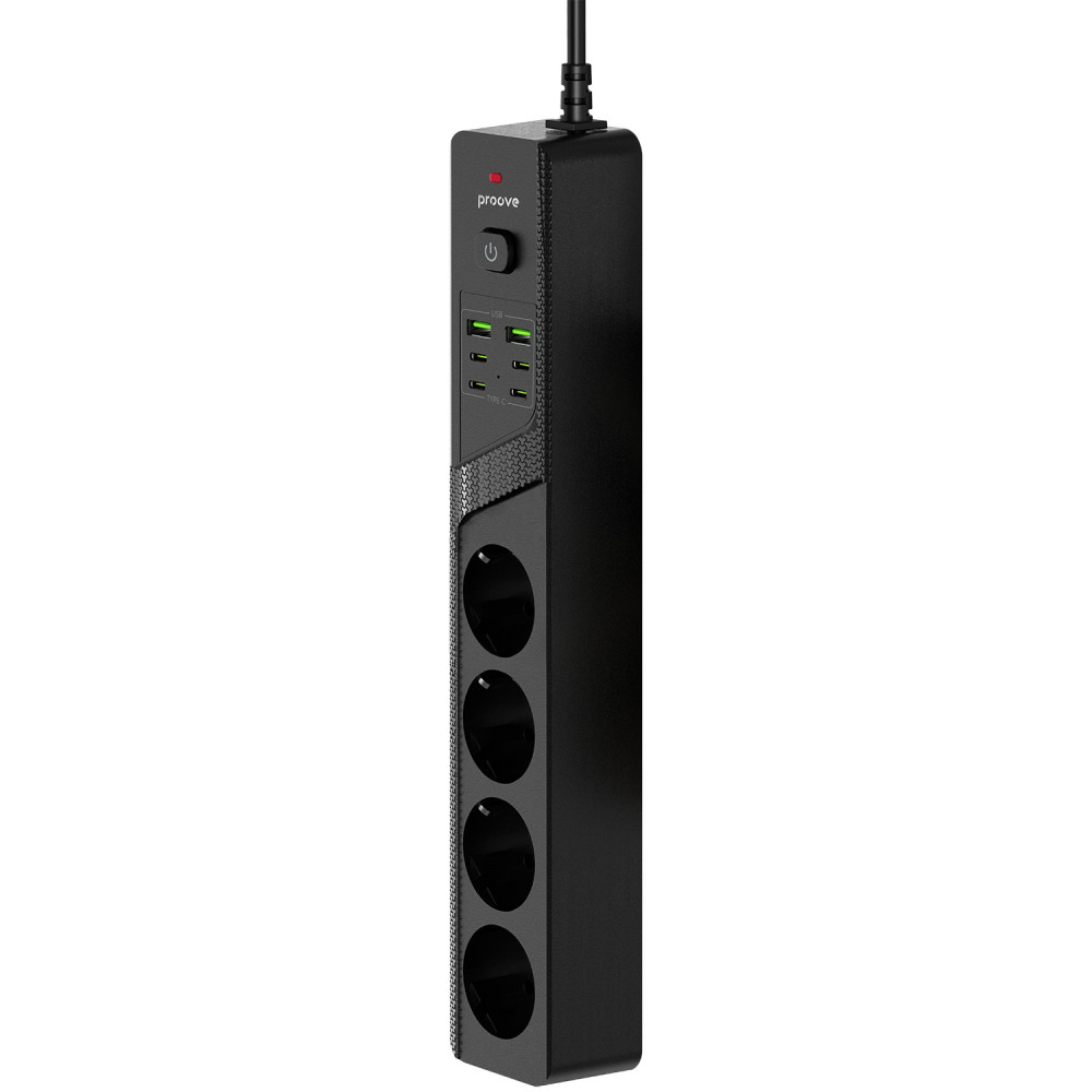 Мережевий фільтр Proove Power Strip P-04C (4 розетки + 2 USB + 4 Type-C) 3М — Придбати в Україні - фото 2