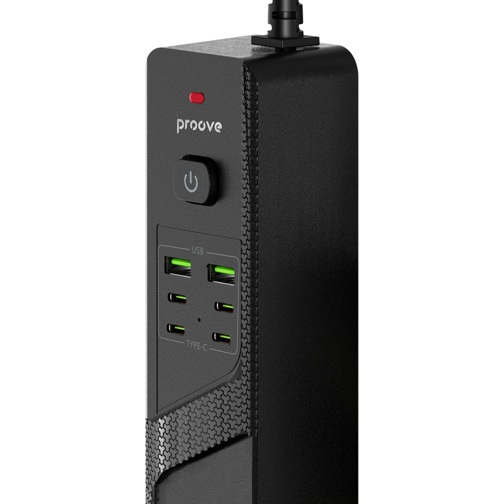 Мережевий фільтр Proove Power Strip P-04C (4 розетки + 2 USB + 4 Type-C) 3М — Придбати в Україні - фото 3