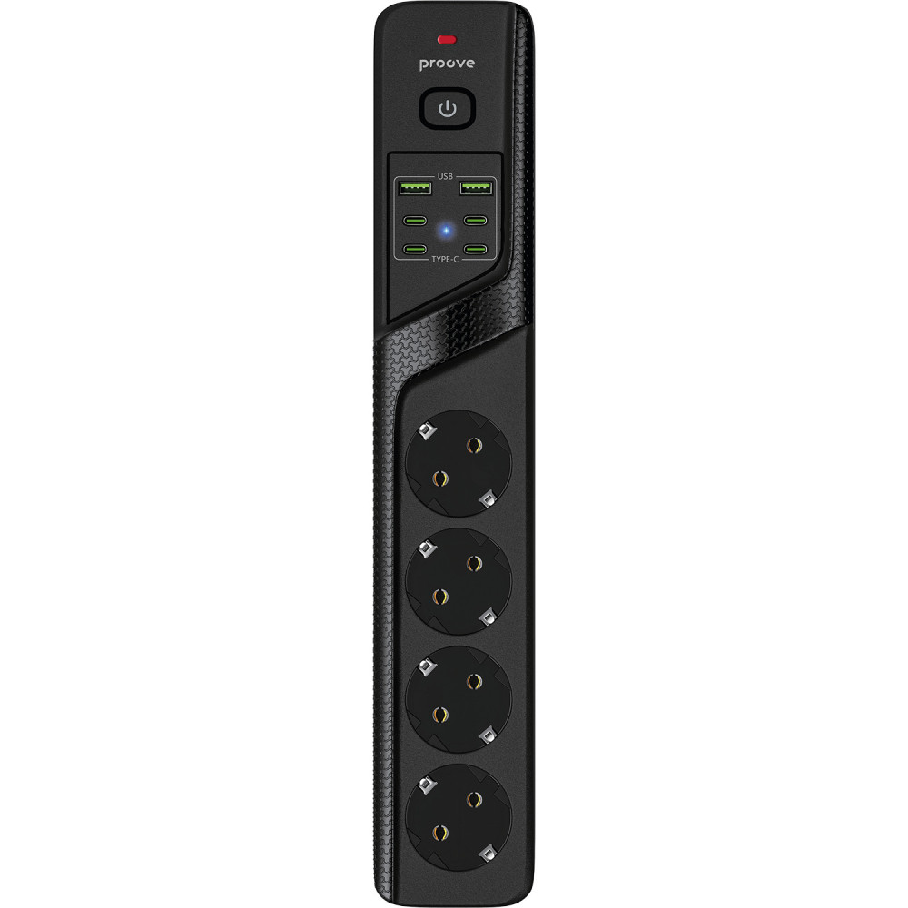Мережевий фільтр Proove Power Strip P-04C (4 розетки + 2 USB + 4 Type-C) 3М — Придбати в Україні