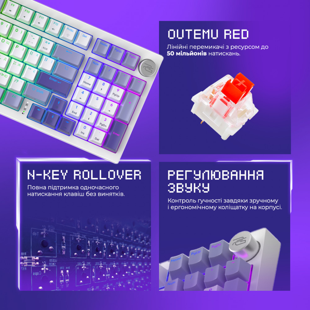 Бездротова клавіатура Proove Gaming Slicker (Ukraine Layout) — Придбати в Україні - фото 8
