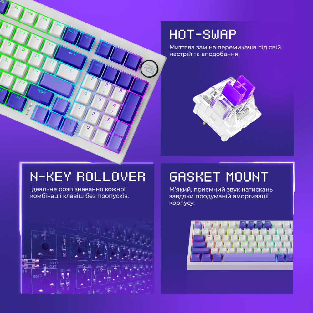 Беспроводная клавиатура Proove  Gaming Slicker Special Edition  (Ukraine Layout) - фото 4