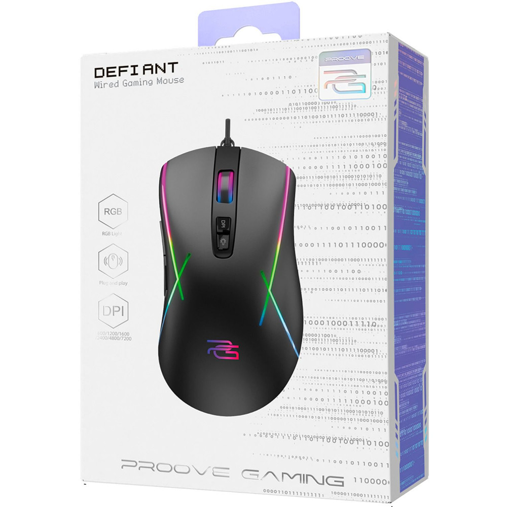 Дротова ігрова миша Proove Gaming Defiant black