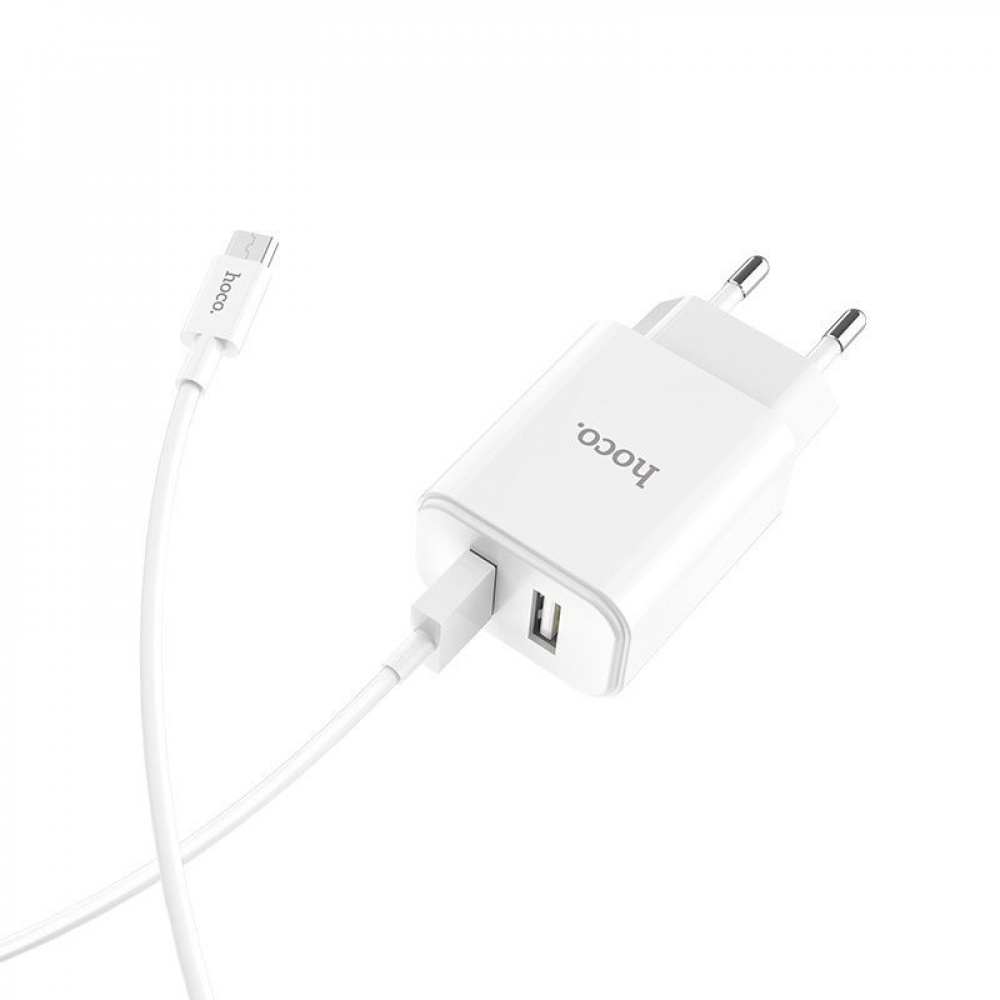СЗУ Hoco C62A Charger + Cable (Micro) 2.1A 2USB - фото 1