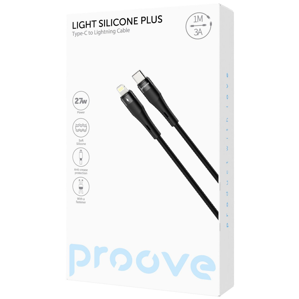 Кабель Proove Light Silicone Plus Type-C to Lightning 27W (1m) - фото 1