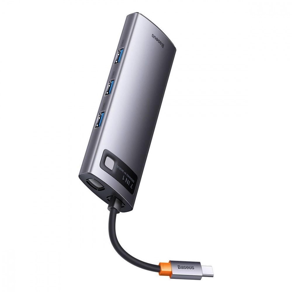 USB-Хаб Baseus Metal Gleam Series 7-in-1 (Type-C to HDMI*2+USB3.0*3+PD+RJ45) — Придбати в Україні - фото 6