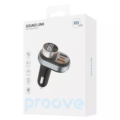 Купить АЗП Proove FM Launcher Sound Link 30W (PD+QC3.0) Type-C+USB 50881 - Ncase