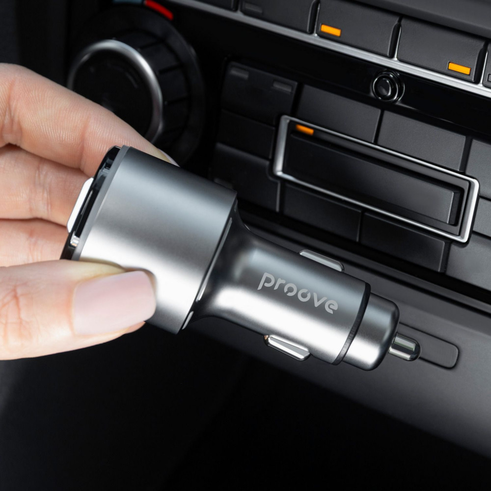 Автомобильное ЗУ Proove FM Launcher Power Drive 30W (PD+QC3.0) Type-C+USB+AUX - фото 7