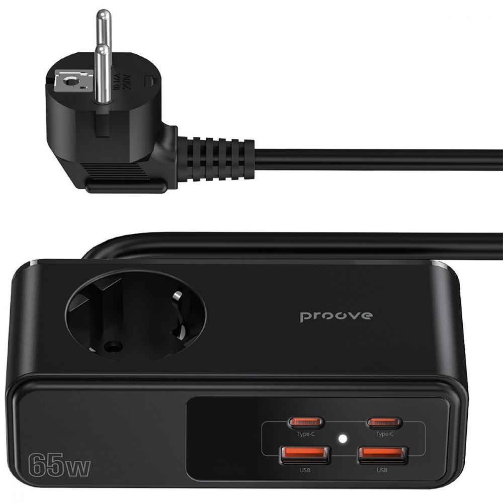 Мережевий фільтр Proove Homester Pro 65W (AC + 2xType-C + 2xUSB) 1.5m — Придбати в Україні