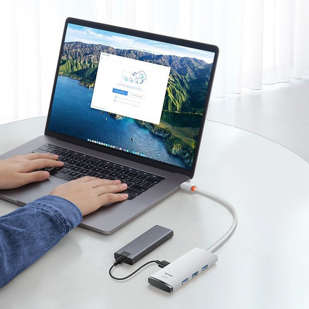 USB-Хаб Baseus Lite Series 4-in-1 (Type-C to USB 3.0*4) (0.25m) — Придбати в Україні - фото 5
