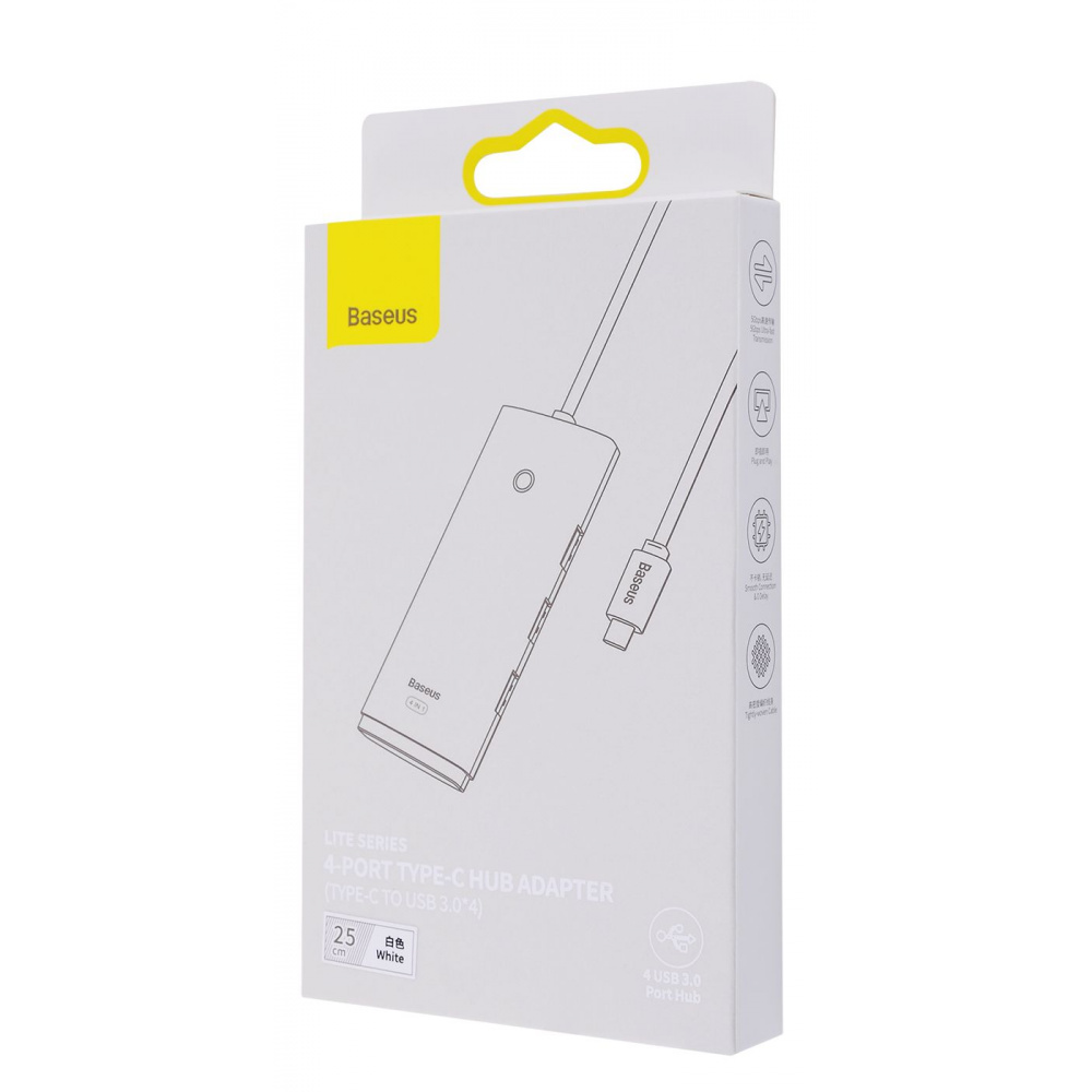 USB-Хаб Baseus Lite Series 4-in-1 (Type-C to USB 3.0*4) (0.25m) — Придбати в Україні