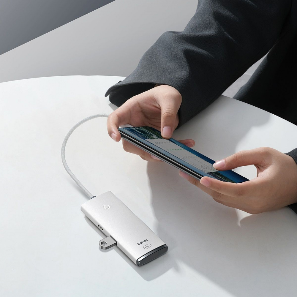 USB-Хаб Baseus Lite Series 4-in-1 (Type-C to USB 3.0*4) (0.25m) — Придбати в Україні - фото 6