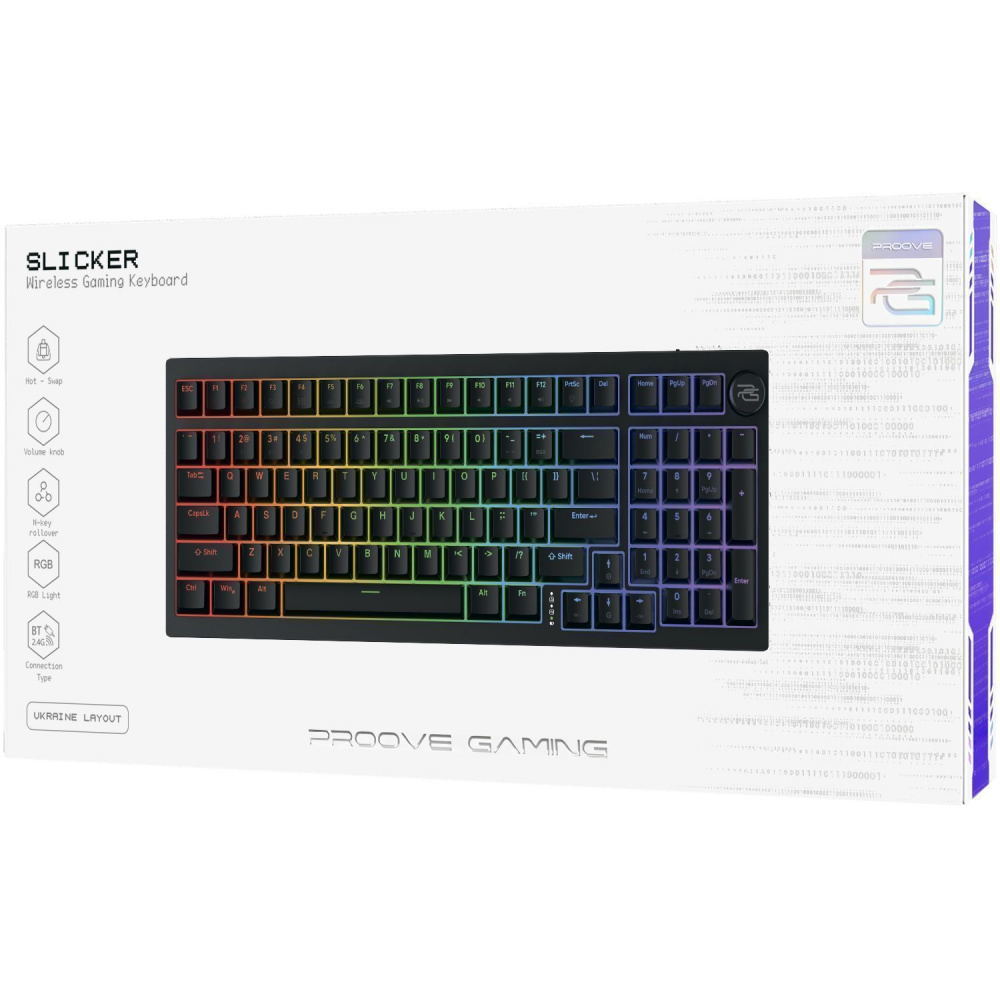 Бездротова клавіатура Proove Gaming Slicker (Ukraine Layout) — Придбати в Україні - фото 1