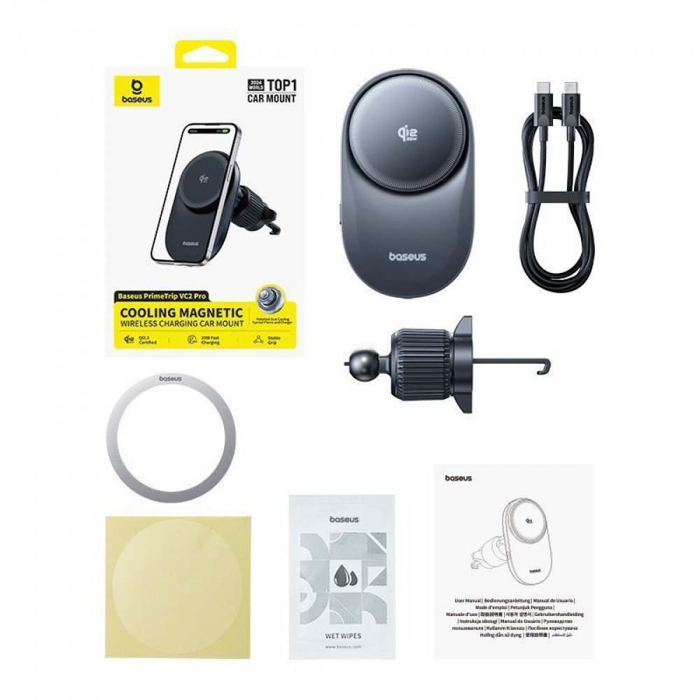 Автомобільний тримач з Бездротовим ЗП Baseus PrimeTrip VC2 Pro Qi2.2 25W — Придбати в Україні - фото 3