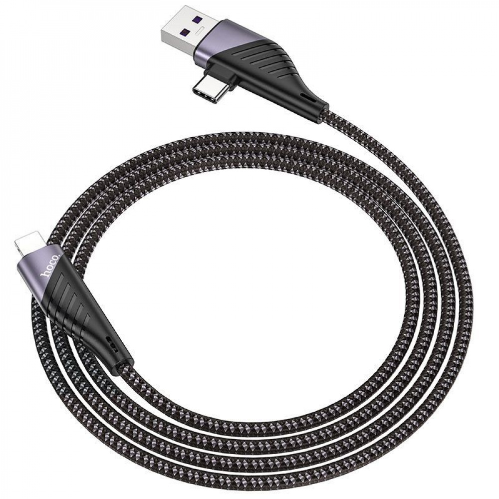 Кабель Hoco U95 2in1 Freeway 2in1 USB to Type-C + Lightning PD 60W (1.2m) — Придбати в Україні - фото 2