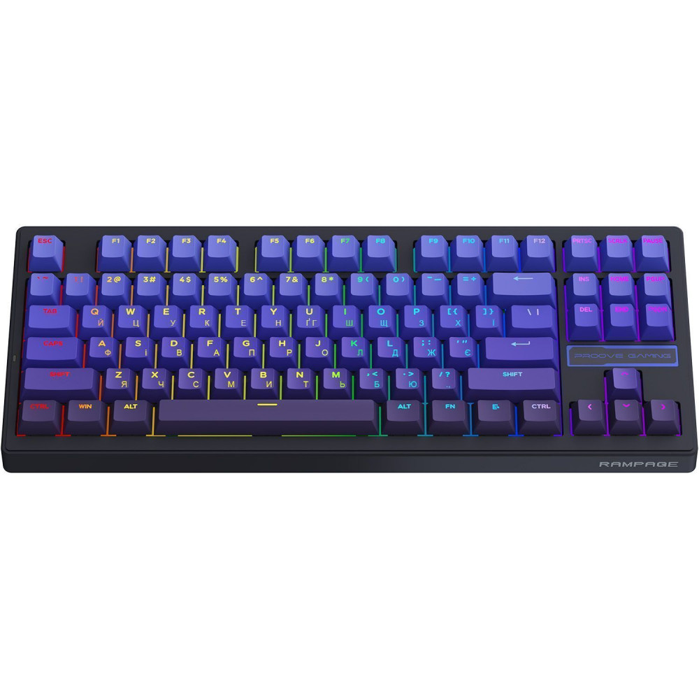 Беспроводная клавиатура Proove Gaming Rampage (Ukraine Layout) (WKRM00022419) gradient purple/white на картинке №12