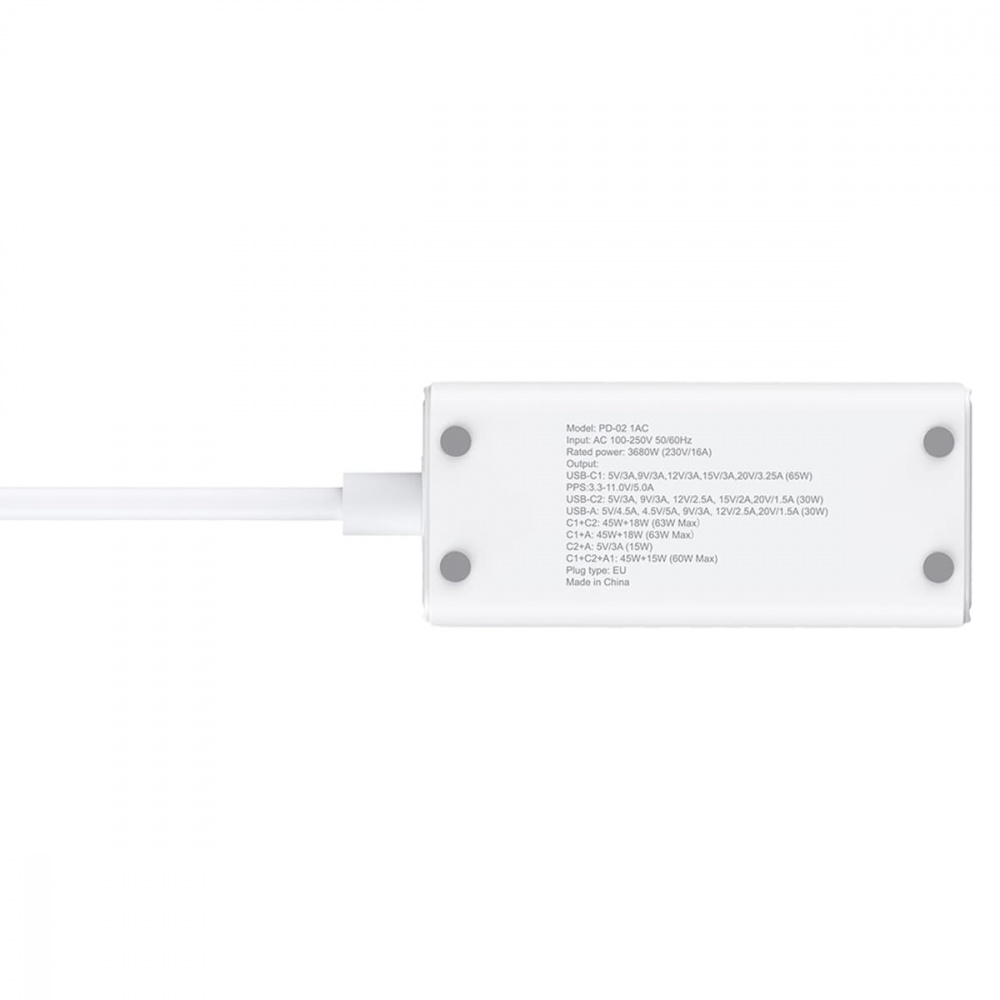 Мережевий фільтр Proove Power Strip PD-02 65W (2 Type-C + 1USB) — Придбати в Україні - фото 7