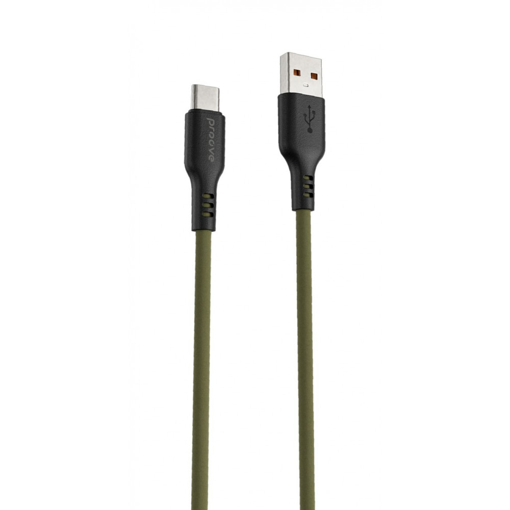 Кабель Proove Rebirth USB to Type-C 2.4A (1m) black/green на малюнкі №1