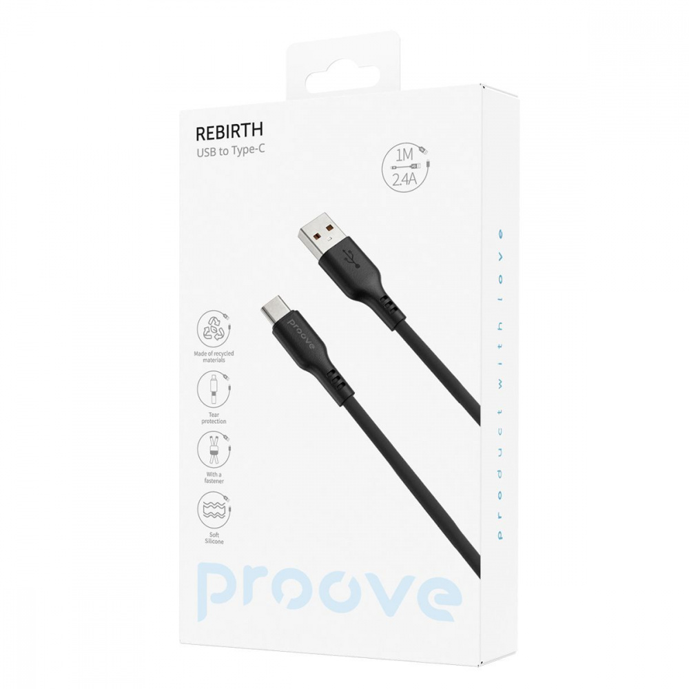 Кабель Proove Rebirth USB to Type-C 2.4A (1m) — Придбати в Україні - фото 1