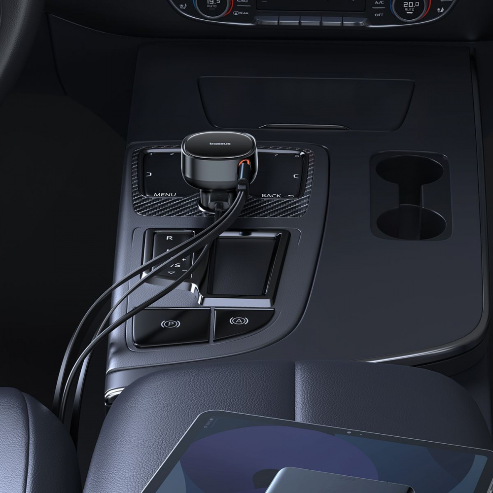 Автомобильное ЗУ Baseus Enjoyment Pro Car Charger USB + Retractable C & iP Cable 60W - фото 8