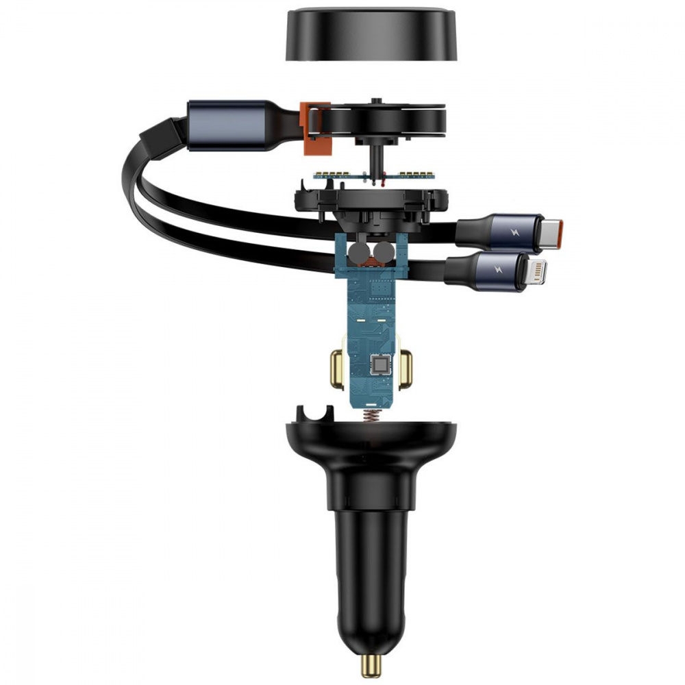 АЗУ Baseus Enjoyment Pro Car Charger C+Retractable C & iP Cable 60W - фото 4