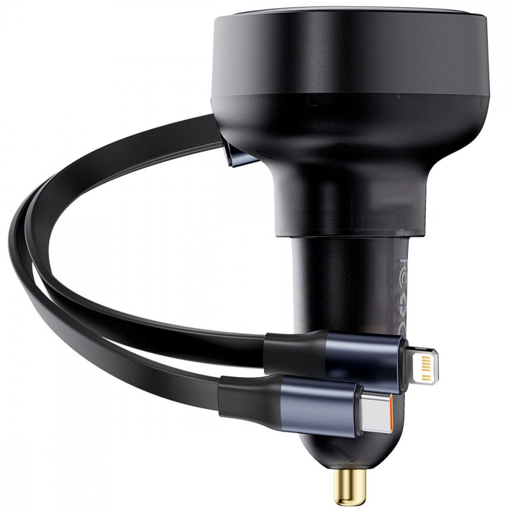 АЗУ Baseus Enjoyment Pro Car Charger C+Retractable C & iP Cable 60W - фото 5