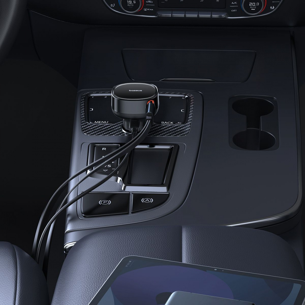 АЗУ Baseus Enjoyment Pro Car Charger C+Retractable C & iP Cable 60W - фото 7