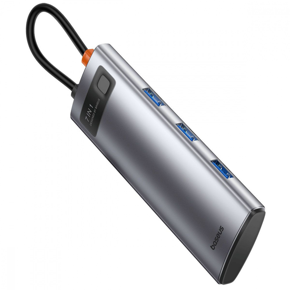 Type-C-Хаб Baseus Metal Gleam Series 7-Port (Type-C to HDMI4K 60Hz+3xUSB3.0+PD+SD/TF) — Придбати в Україні - фото 2
