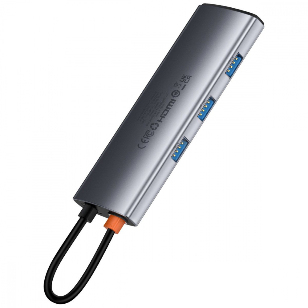 Type-C-Хаб Baseus Metal Gleam Series 7-Port (Type-C to HDMI4K 60Hz+3xUSB3.0+PD+SD/TF) — Придбати в Україні - фото 3