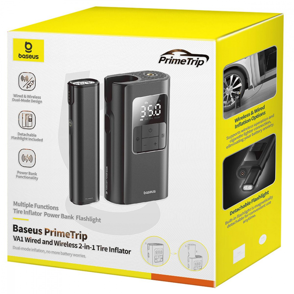 Портативный Мини Насос Baseus PrimeTrip VA1 2-in-1 - фото 1