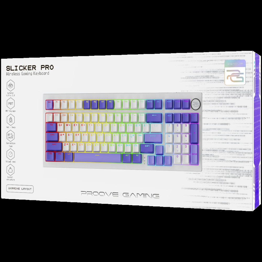 Бездротова клавіатура Proove Gaming Slicker Pro (Ukraine Layout) — Придбати в Україні - фото 38