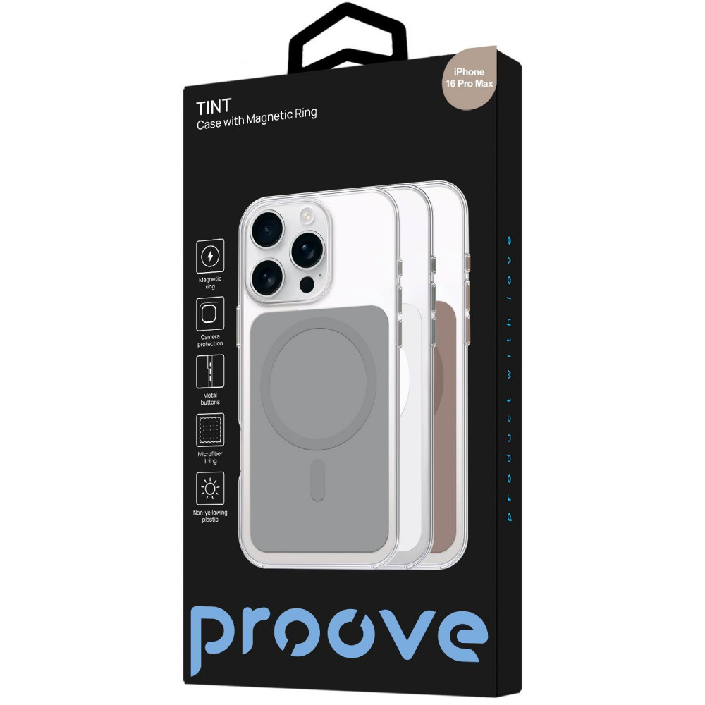 Чехол Proove Tint Case with Magnetic Ring iPhone 16 Pro natural titanium (PCTCIP16P014) Натуральный титан на картинке №2
