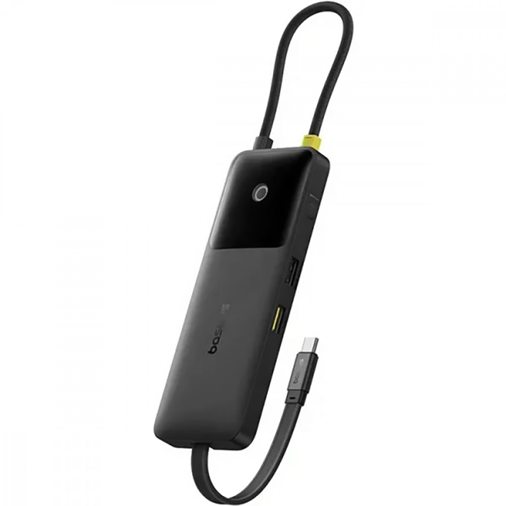 Type-C-Хаб Baseus Dual Fast Charging 6-in-1 (Type-C to HDMI 4K 60Hz+USB-A (10Gbps)+Type-C (10Gbps)+T black на малюнкі №1