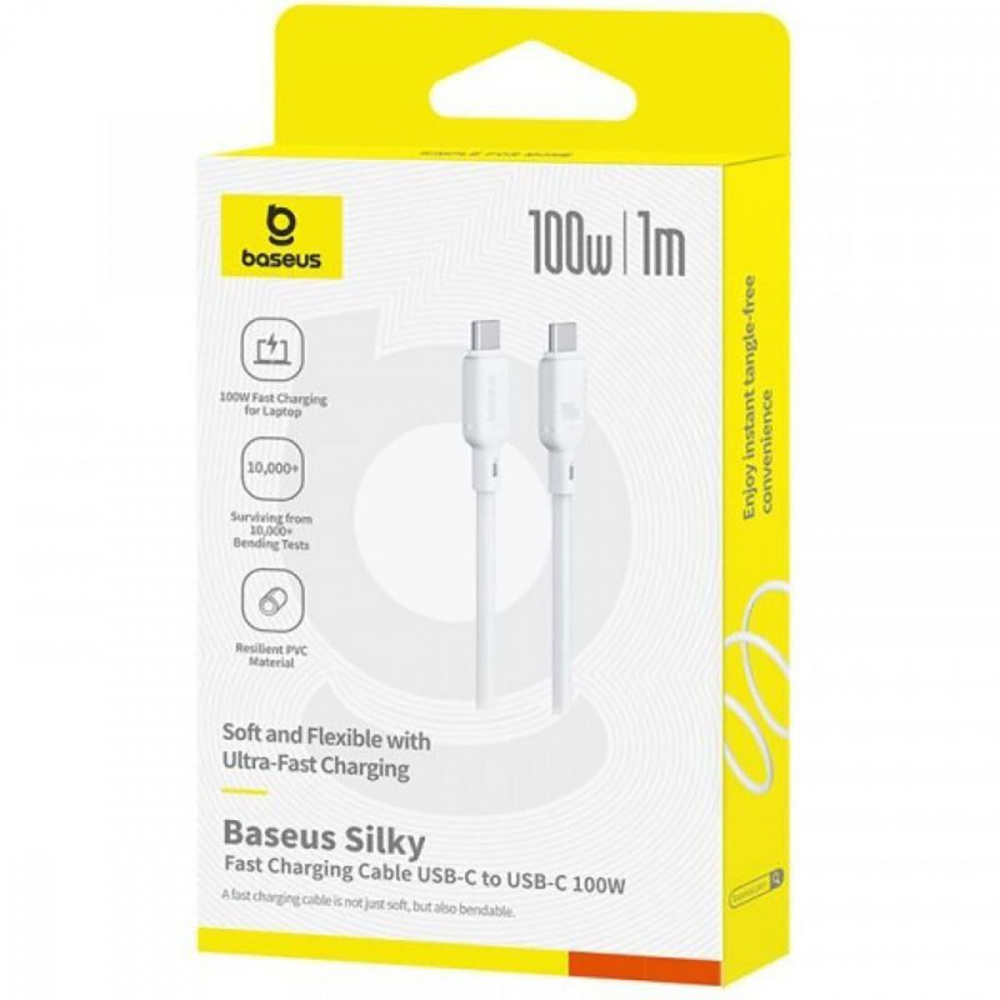 Кабель Baseus Silky Series Fast Charging Type-C to Type-C 100W (1m) - фото 1