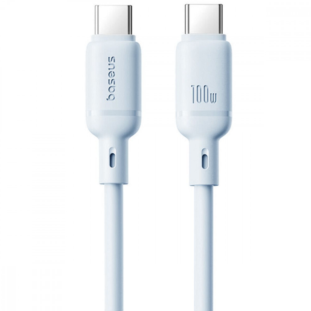 Кабель Baseus Silky Series Fast Charging Type-C to Type-C 100W (1m) blue на малюнкі №1