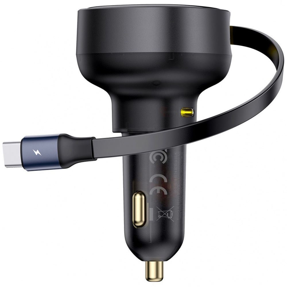 АЗУ Baseus Enjoyment Pro Car Charger C+Retractable Type-C Cable 60W - фото 2
