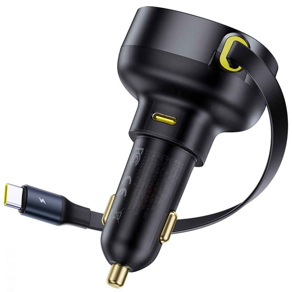 АЗУ Baseus Enjoyment Pro Car Charger C+Retractable Type-C Cable 60W - фото 3