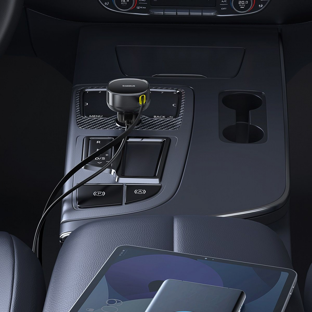 АЗУ Baseus Enjoyment Pro Car Charger C+Retractable Type-C Cable 60W - фото 7