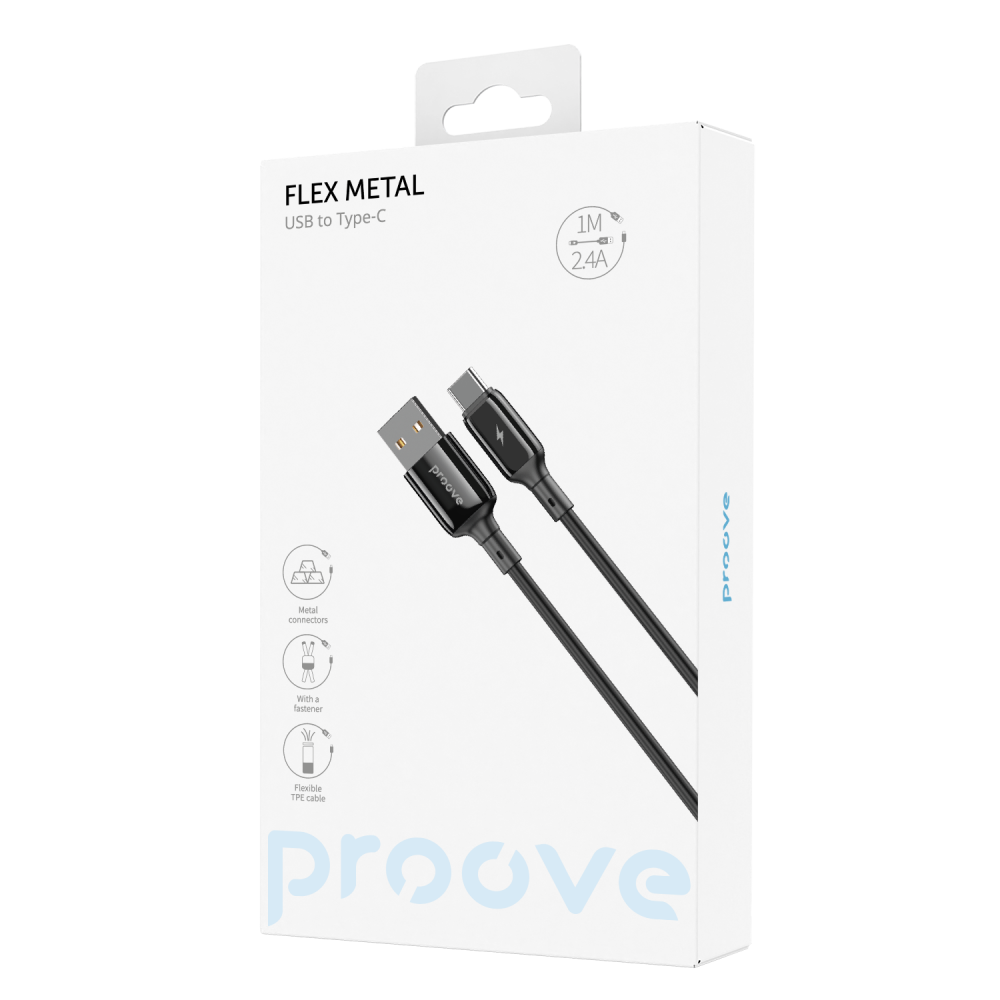 Кабель Proove Flex Metal USB to Type-C 3A (1m) - фото 1
