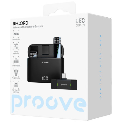 Бездротовий петличний мікрофон Proove Record Type-C + Lightning — Придбати в Україні