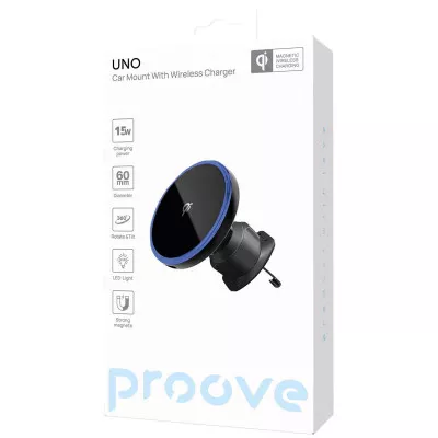 Автомобільний тримач з Бездротовим ЗП Proove UNO 15W — Придбати в Україні
