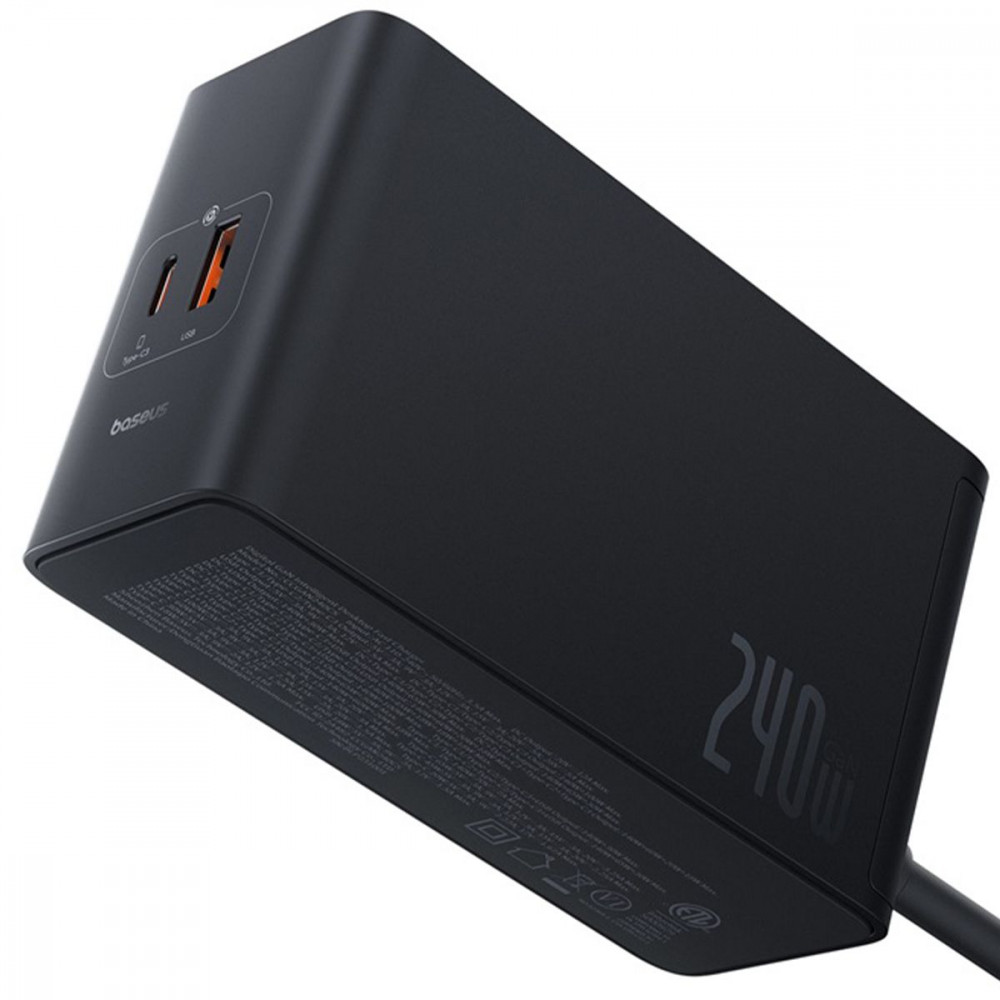 МЗП Baseus Digital GaN Intelligent Desktop Fast Charger 240W (3xType+C+USB+DC) (With Cable DC to DC — Придбати в Україні - фото 6
