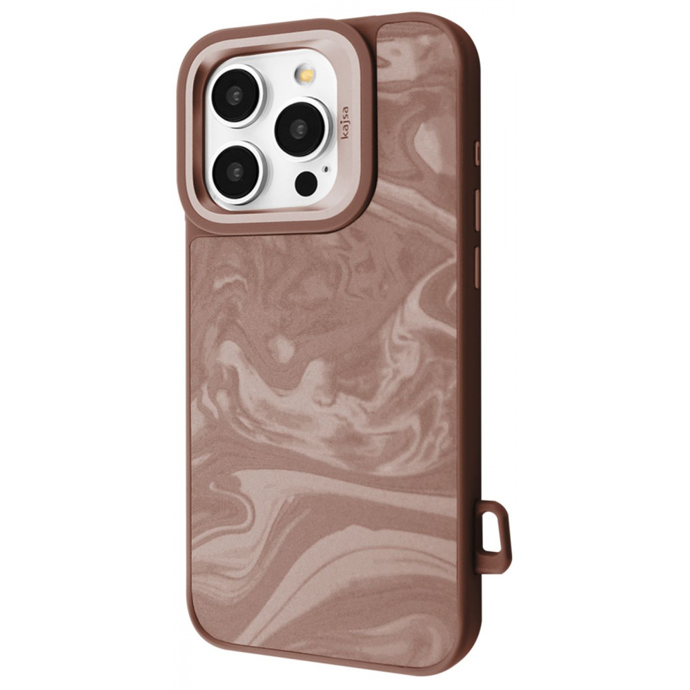 Чехол Kajsa Fluid Art with Magnetic Ring iPhone 16 Pro desert titanium на картинке №1